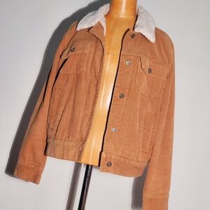 Arizona Love Corduroy Sherpa Collar Jacket - Brown